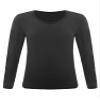 TiaoBug Kids Boys Girls Fleece Lined Thermal Underwear Tops Long John Gymnastics Ballet Dance Undergarments T-Shirt Black 7-10 Years view 1