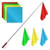4pcs Horse Training Flag, 5.25 Feet Red Telescopic Flag Poles with 17.1x17.1inch Retractable Horse Training Equipment Horse Flag (Four Colors) view 1