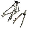 Titanium Fork and Triangle Disc Brake for Brompton Folding Bike Frame Clamping Width 100/135mm Lightweight Ti Parts (Matte Black Color) view 1