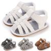 Summer Children and Infants Toddler Shoes Boys and Girls Sandals Flat Soles Light Straps Roman Style Baby Sandals Boy (Brown, 0-6 Months) view 3