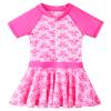 BAOHULU Toddler Girls Swimsuit One Piece Short Sleeve Floral Dress Swimwear 3-8 Years S386_PinkSwan_104/110 view 1