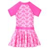 BAOHULU Toddler Girls Swimsuit One Piece Short Sleeve Floral Dress Swimwear 3-8 Years S386_PinkSwan_104/110 view 2