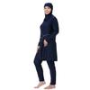 Plus Size Muslim Swimsuits for Women Modest Islamic Swimwear Burkini Full Cover Hijab Long Sleeve Muslim Dress Top Pants Cap Set 3PCS Sun Protection Rash Guard Bathing Suits Navy Blue Print 4XL view 2