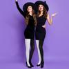 TENDYCOCO Two-Toned Black and White Stockings for Women, Leggings Opaque Tights Fashion Double Color Ab Splice Tights with Elastic Fit for Carnival Cosplay Party Dance and Daily Wear view 3