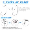 Twistlock Fishing Hooks,50pcs Bass Fishing Worm Hooks with Centering Spring Pin Swimbait Hooks for Soft Plastics Lures Baits Saltwater Freshwater Size 1/0 2/0 3/0 4/0 5/0 view 3