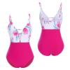 Mommy and Me Swimsuits Family Matching Swimwear Women Girls Long Sleeve UV Sun Protection Rash Guard Shirts Monokinis Halter Striped Print One Piece Swimsuit Bathing Suits Hot Pink Floral L view 4