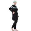 Plus Size Muslim Swimsuits for Women Modest Islamic Swimwear Burkini Full Cover Hijab Long Sleeve Muslim Dress Top Pants Cap Set 3PCS Sun Protection Rash Guard Fat Bathing Suits Blue Striped Print 5XL view 2