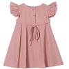 Beganly Little Girl's Flutter Sleeve Cotton Linen Dress Toddler Kids Double Ruffles Casual Dresses Dusty Rose 110 view 1