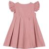 Beganly Little Girl's Flutter Sleeve Cotton Linen Dress Toddler Kids Double Ruffles Casual Dresses Dusty Rose 110 view 2