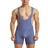 Gymskop Men's Wrestling Singlets Athletic Supporters Slim Fit Sport Bodysuit One Piece Sleeveless Active Wrestling Leotard Jumpsuits 705 Blue gray XL view 2