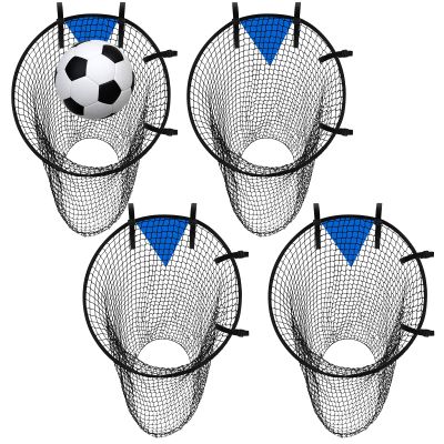 Lenwen 4 Pcs Soccer Goal Target Net Top Bins Training Equipment Soccer Target for Goals Training Easy to Attach and Detach Ball Top Bins for Football Shooting Accuracy Practice Equipment Trainer Gift