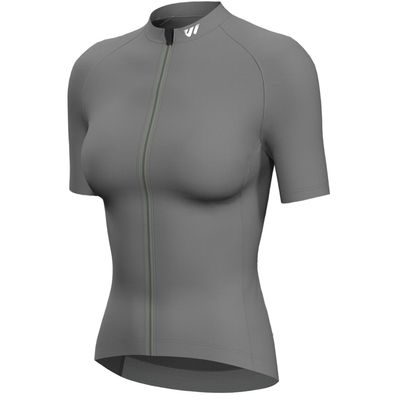 Wulibike Cycling Jersey Women Short Sleeve,Bike Shirts for Women Biking Tops Breathable Cycle Bicycle Jerseys with Pockets Grey