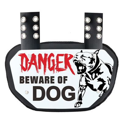 Runxrocy Football Back Plate Rear Protector Low Pad Backplate for Adult & Youth Football Players for Adult Age Above 12 Years Danger Beware of Dog