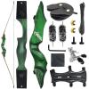 60" Longbow Set Takwdown Black Hunter Left Hand Dymond Wood Riser Fiberglass Bamboo Maple Laminated Bow Limbs 25-60 lbs Suitable for Hunting Archery Practice (50 lbs) view 1