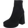WILD PAIR Womens Black 1" Platform Padded Slip Resistant Coraa Round Toe Block Heel Zip-Up Booties 8 M view 1