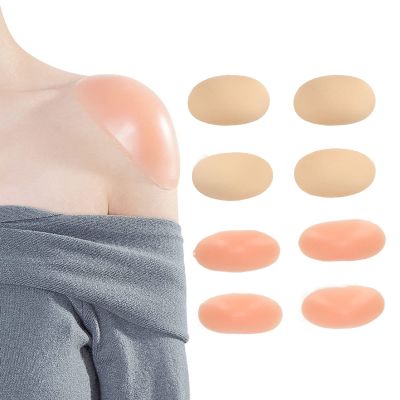 4 Pairs Shoulder Pads, Shoulder Enhancer Shoulder Push Up Pads Slip Reusable Silicone Sponge Adhesive Breathable Shoulder Enhancer