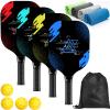 AOPOUL Pickleball Set with 4 Premium Wood Paddles, Cushion Comfort Grip, 4 Cooling Towels, 4 Pickleball Balls & Carry Bag, Pickle Ball Paddle for Men Women view 1