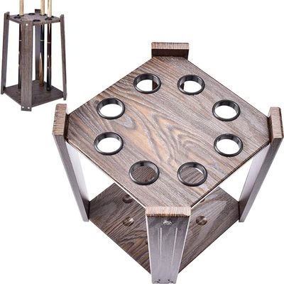 SLLSHG Pool Cue Rack -Square Billiard Cue Racks,Wooden Billiard Stick Stand,Holds 8 Cues,Made of Solid Hardwood,Premium Billiard Pool Cue Stick Holder,Billiard Table Accessories