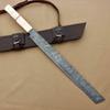 Fully Custom Handmade Damascus Steel Sword | Full Tang Machete Sword with Camel Bone Handle & Leather Sheath view 3