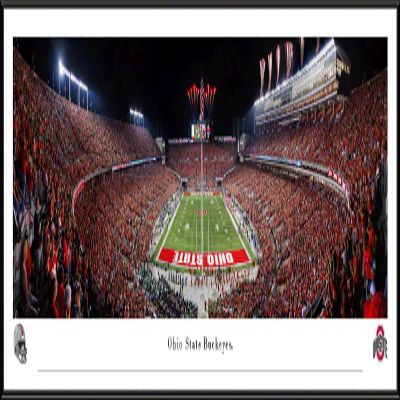 Ohio State Football, End Zone - 40.25x13.75-inch Standard Framed Print by Blakeway Panoramas