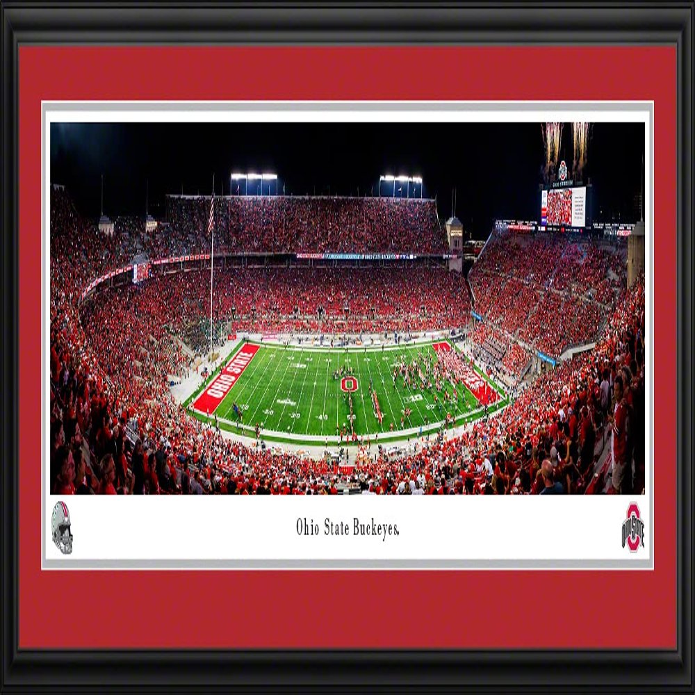 Ohio State Football, Carmen Ohio Tradition - 44x18-inch Double Mat, Deluxe Framed Picture by Blakeway Panoramas