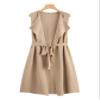 GLOPUK BOBONI Women's Jackets Autumn Solid Waterfall Vest Coat with Belt Lightweight Fashion (Color : Khaki, Size : Small) view 1