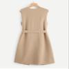 GLOPUK BOBONI Women's Jackets Autumn Solid Waterfall Vest Coat with Belt Lightweight Fashion (Color : Khaki, Size : Small) view 2