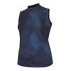 Monterey Club Women's Two Tone Dot Printed Mock Neck Sleeveless Shirt #4313 (Navy/Black, 2X-Large) view 1