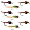 The Fly Fishing Place Tungsten Bead Head Copper John Nymph Assortment Fly Fishing Flies - Collection of 9 Flies Hook Size 18 view 1