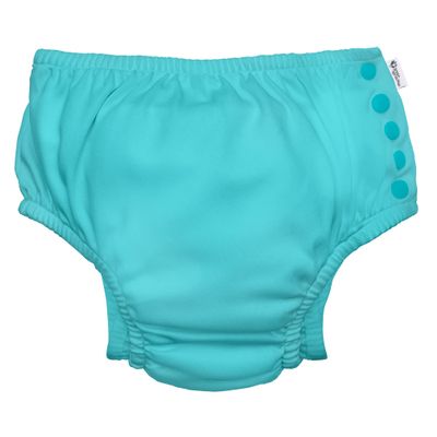 i play. by green sprouts Reusable, Eco Snap Swim Diaper with Gussets, UPF 50, Aqua, Patented Design, STANDARD 100 by OEKO-TEX Certified 24 mo
