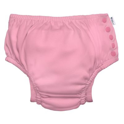 i play. by green sprouts Reusable, Eco Snap Swim Diaper with Gussets, UPF 50, Light Pink, Patented Design, STANDARD 100 by OEKO-TEX Certified 6 mo