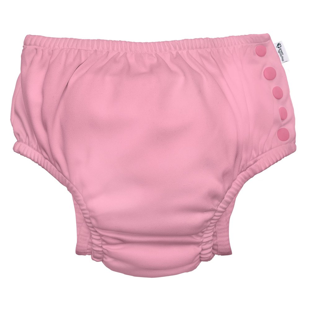 i play. by green sprouts Reusable, Eco Snap Swim Diaper with Gussets, UPF 50, Light Pink, Patented Design, STANDARD 100 by OEKO-TEX Certified 6 mo