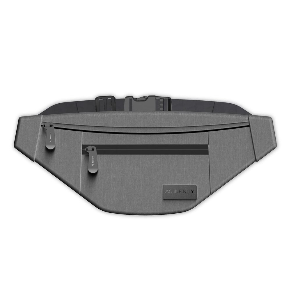 AC Infinity Smell Proof Belt Bag, Odor Locking Stash Pouch with 900D Nylon Fabric and Carbon Filter Lining, Travel Pouch, Smell Proof Odorless Stash Bag, Gray