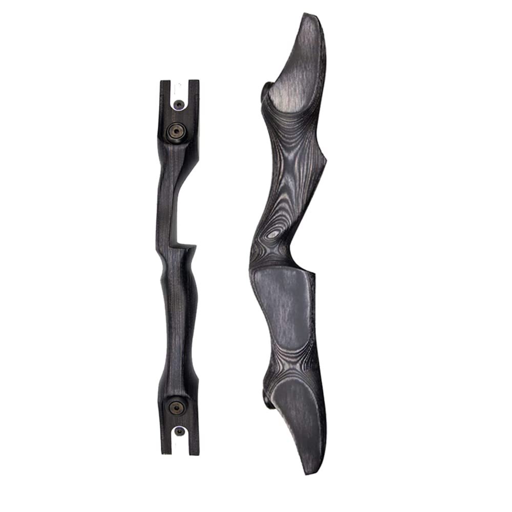 HNZMDY 17" ILF Recurve Bow Riser ILF Device Wooden Bow Handle American Hunting Recurve Bow Grip Right Handed and Left Handed for Outdoor Archery Shooting (Left Handed, Black)
