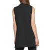 DKNY Womens Sleeveless Pleated Top With Tie Neck, Black, 2 view 3