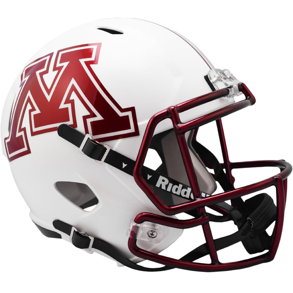 Minnesota Golden Gophers White Chrome Riddell Full Size Replica Speed Football Helmet