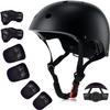 Kids Bike Helmet Set, CPSC Certified with Knee Pads Elbow Pads Wrist Guards,Adjustable Helmet for Ages 3-5-8-15 Toddler Kids&Youth,Bicycle Skateboarding (Black, Medium (8-15 Years)) view 1