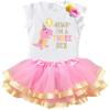 Luke and Lulu 3rd Birthday Girl Outfit - Three Rex Girl Outfit - Third Birthday Shirt Tutu Three Rex Decorations view 1