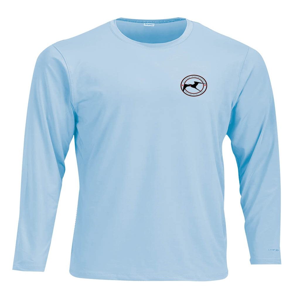 Flying Fisherman Men's Standard Frigate Bird Long Sleeve Performance T-Shirt, Blue Mist