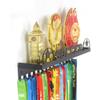 16" SOCCER Medals Hanger Display Trophy Shelf, Metal Floating Shelves Medal Holder for Wall, 3" Shelf with Hooks, Easy Mount Ribbon Medal Rack, Soccer Girl Gifts for Kids & Adults (Black) view 3