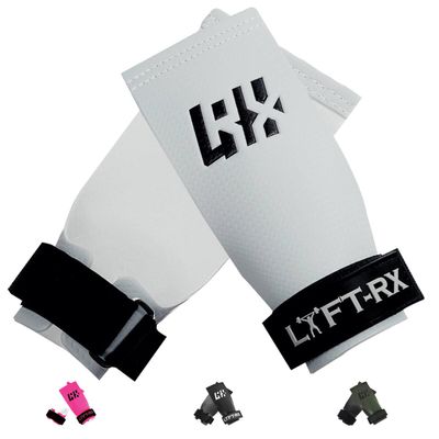 LYFT-RX Carbon Fiber Hand Grips for Weightlifting, Cross Training, Pullup, Muscle Ups - No Hole Fingerless Grip, Gymnastics Fit, Men/Women Lift Gloves, Protects Palms & Enhances Grip