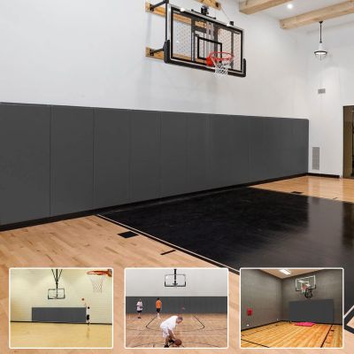 PROGOAL 1 Pack Wall Protection Pad,Sport Wall Padding Gym Basketball-Court Garage Protectors with 2 Thick Foam,Durable High-Cushioning Padding for Wall-Mounted Basketball Hoops(60" L x 20" W,Grey)