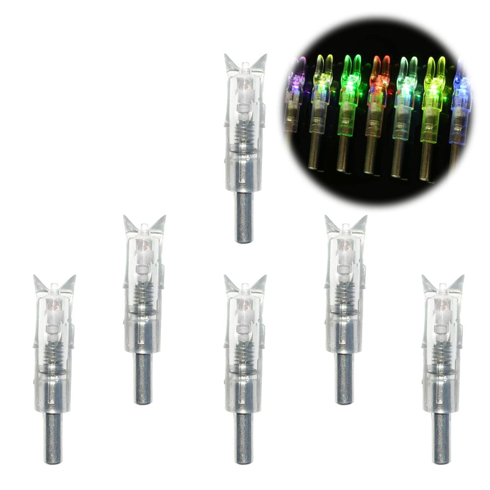 ZSHJGJR 12Pcs LED Lighted Nocks, for .300" / 7.62mm Inside Diameter Arrows, LED Automatically Turns On When Fired (Yellow, .244)