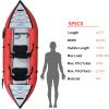 Inflatable Kayak Set with Paddle & Air Pump, Portable Recreational Touring Kayak Foldable Fishing Touring Kayaks, Deluxe Extended Version Tandem 2 Person Kayak view 2