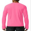 UV Shirts for Men Running Long Sleeve Dry Fit Moisture Wicking Light Weight UPF 50+(Neon Pink,XXL) view 2