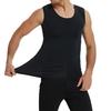 Adult Muscle Shirt False Muscle Chest Vest Enhancer Shaper Undershirt Summer Tees for Men,Black,M view 2