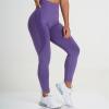 Butt Lifting Leggings Tummy Control Leggings for Women Butt Lift High Waisted Tummy Control No See-Through Yoga Pants Workout Running Leggings Scrunch Butt Seamless Gym Booty Tights Purple view 3