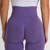 Butt Lifting Leggings Tummy Control Leggings for Women Butt Lift High Waisted Tummy Control No See-Through Yoga Pants Workout Running Leggings Scrunch Butt Seamless Gym Booty Tights Purple view 4