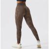Scrunch Butt Leggings For Women Plus Size Butt Lifting Workout Leggings for Women Scrunch Butt Gym Seamless Booty Tight High Waist Tummy Control Gym Yoga Pants Brown view 2