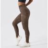 Scrunch Butt Leggings For Women Plus Size Butt Lifting Workout Leggings for Women Scrunch Butt Gym Seamless Booty Tight High Waist Tummy Control Gym Yoga Pants Brown view 3